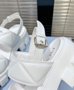 Prada Womens Monolith Leather Sandals 1X040N-9