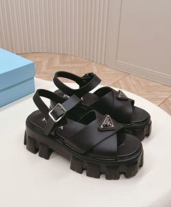 Prada Womens Monolith Rubber Sandals 1X382N-3
