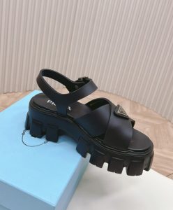 Prada Womens Monolith Rubber Sandals 1X382N-5