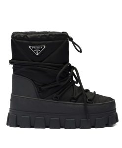 Prada Womens Nylon Gabardine Apres-ski Boots Black-1