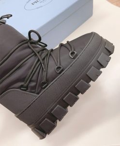 Prada Womens Nylon Gabardine Apres-ski Boots Black-8