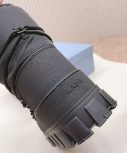 Prada Womens Nylon Gabardine Apres-ski Boots Black-9