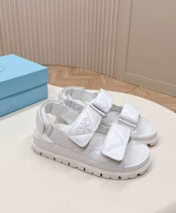 Prada Womens Padded Nappa Leather Sandals 1X721M White-3