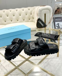 Prada Womens Padded Nappa Leather Sandals 1XX701-4