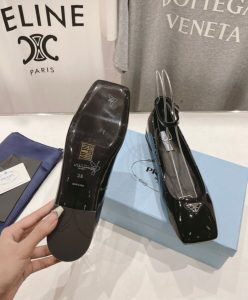 Prada Womens Patent Leather Ballerinas 1F036N Black-10