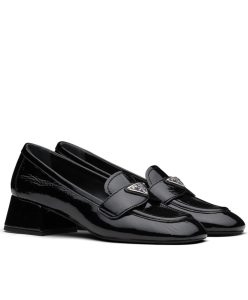 Prada Womens Patent Leather Loafers-1