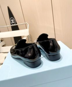Prada Womens Patent Leather Loafers 1S365N Black-7