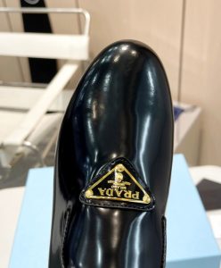 Prada Womens Patent Leather Loafers 1S365N Black-8