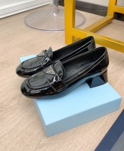 Prada Womens Patent Leather Loafers-2