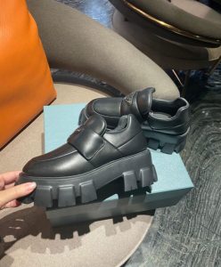 Prada Womens Soft Padded Nappa Leather Loafers Black-10