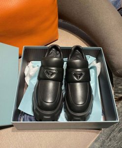 Prada Womens Soft Padded Nappa Leather Loafers Black-2