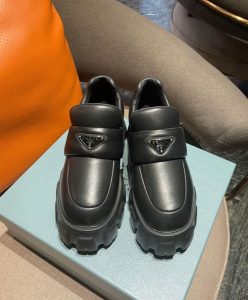 Prada Womens Soft Padded Nappa Leather Loafers Black-3