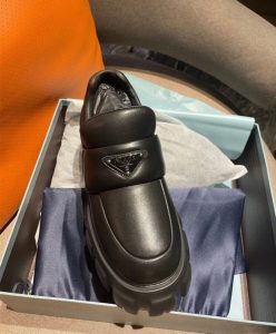 Prada Womens Soft Padded Nappa Leather Loafers Black-4