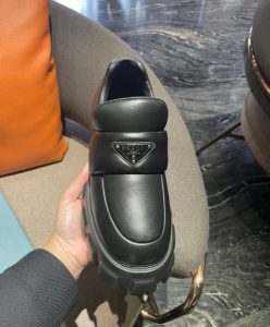 Prada Womens Soft Padded Nappa Leather Loafers Black-5