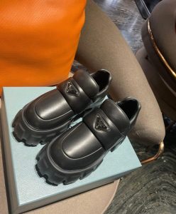 Prada Womens Soft Padded Nappa Leather Loafers Black-6