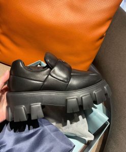 Prada Womens Soft Padded Nappa Leather Loafers Black-9