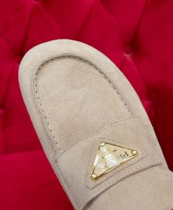 Prada Womens Suede Sabots 1S430N Cream-7