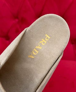 Prada Womens Suede Sabots 1S430N Cream-9