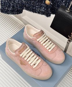 Prada Womens Suede Sneakers 1E413N Pink-4