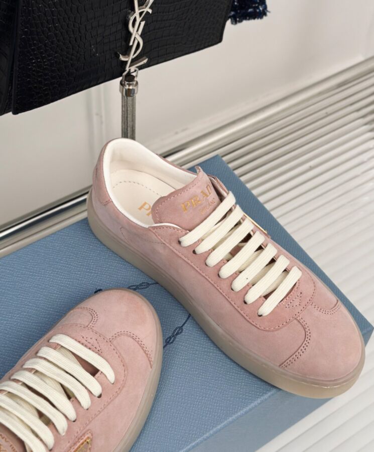 Prada Womens Suede Sneakers 1E413N Pink-6