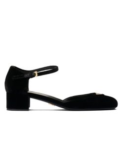 Prada Womens Velvet Pumps 1I357N Black-1