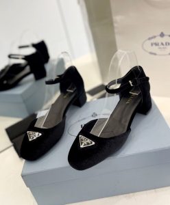 Prada Womens Velvet Pumps 1I357N Black-3