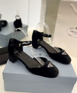 Prada Womens Velvet Pumps 1I357N Black-4