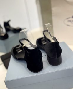 Prada Womens Velvet Pumps 1I357N Black-7