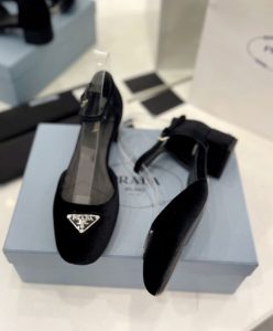 Prada Womens Velvet Pumps 1I357N Black-9