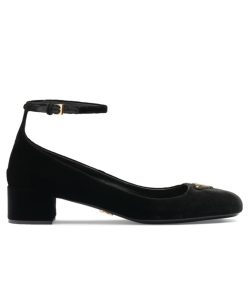Prada Womens Velvet pumps 1I358N Black-1