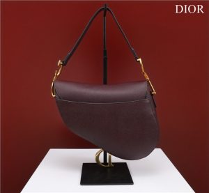 Saddle Bag With Strap M0455 Burgundy Grained Calfskin-3.jpg