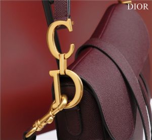 Saddle Bag With Strap M0455 Burgundy Grained Calfskin-5.jpg