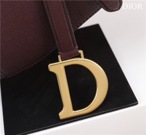 Saddle Bag With Strap M0455 Burgundy Grained Calfskin-6.jpg