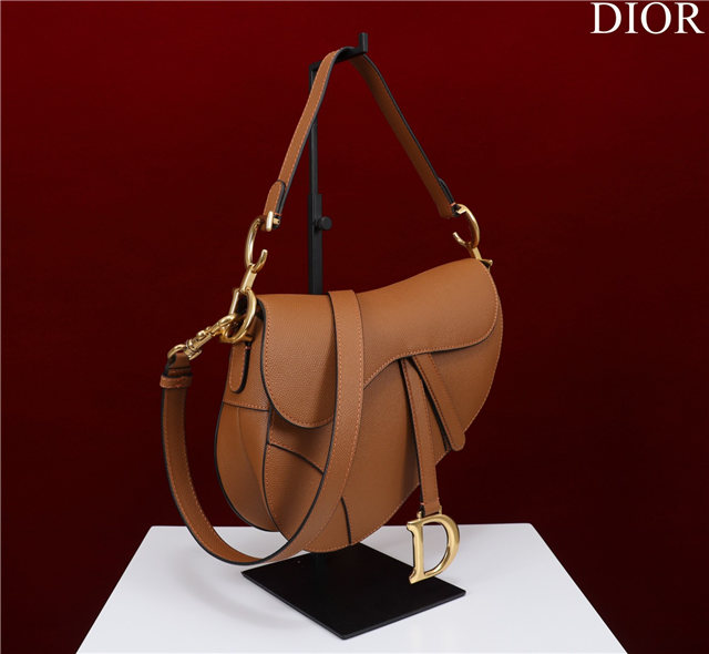 Saddle Bag With Strap M0455 Golden Grained Calfskin-2.jpg