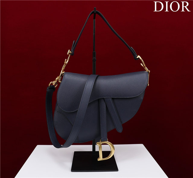Saddle Bag With Strap M0455 Navy Grained Calfskin-1.jpg