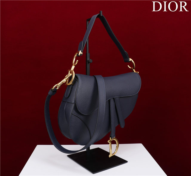 Saddle Bag With Strap M0455 Navy Grained Calfskin-2.jpg
