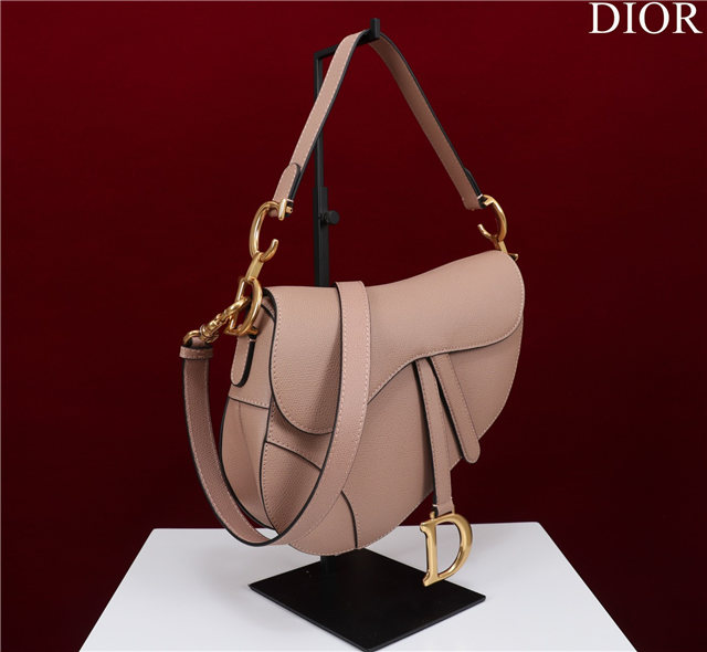Saddle Bag With Strap M0455 Powder Pink Grained Calfskin-2.jpg