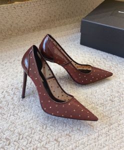 Saint Laurent Womens Anja Pumps In Rhinestone Mesh-3