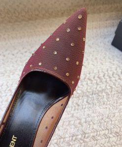 Saint Laurent Womens Anja Pumps In Rhinestone Mesh-6