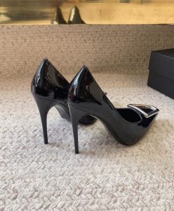 Saint Laurent Womens Avenue Pumps In Patent Leather Black-4
