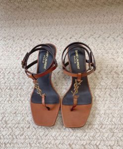 Saint Laurent Womens Cassandra Sandals In Smooth Leather-2