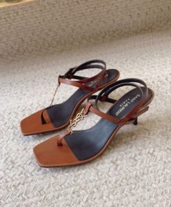 Saint Laurent Womens Cassandra Sandals In Smooth Leather-3