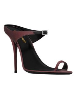 Saint Laurent Womens Dive Mules In Crepe Satin-1