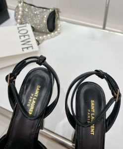 Saint Laurent Womens Jodie Platform Sandals In Patent Leather Black-9