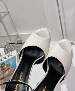 Saint Laurent Womens Jodie Platform Sandals In Smooth Leather Cream-7