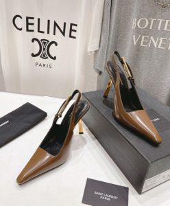 Saint Laurent Womens Lee Slingback Pumps In Glazed Leather-7