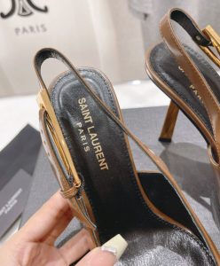 Saint Laurent Womens Lee Slingback Pumps In Glazed Leather-8