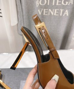 Saint Laurent Womens Lee Slingback Pumps In Glazed Leather-9