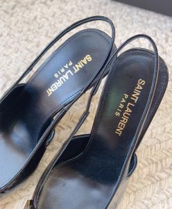 Saint Laurent Womens Madame Slingback Pumps In Patent Leather Black-7