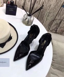 Saint Laurent Womens Opyum Dorsay Pumps In Patent Leather With Black Heel Black-3